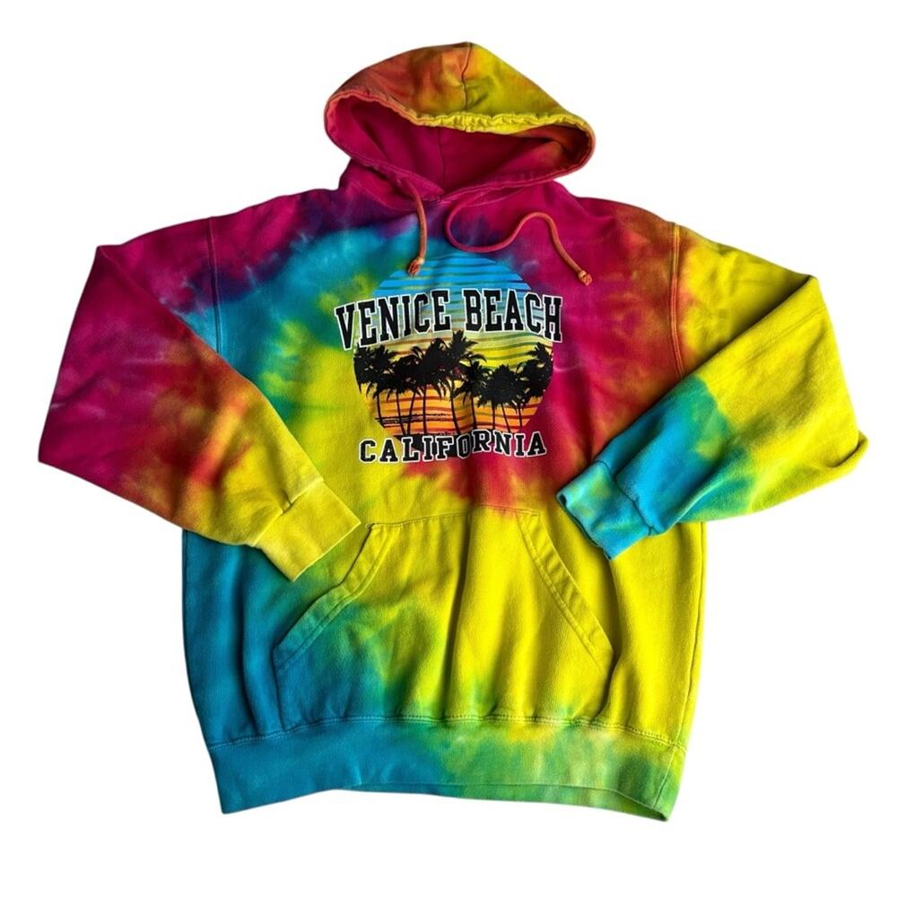Venice Beach Colorful Tie-Dye Hoodie size M